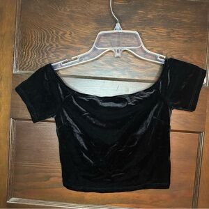Black Velvet Forever 21 Velvet Crop Top Size S